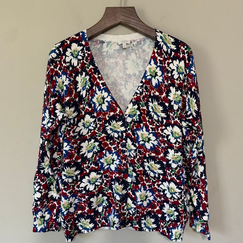 Talbots Woman Floral Cardigan Size 1X Office/Work